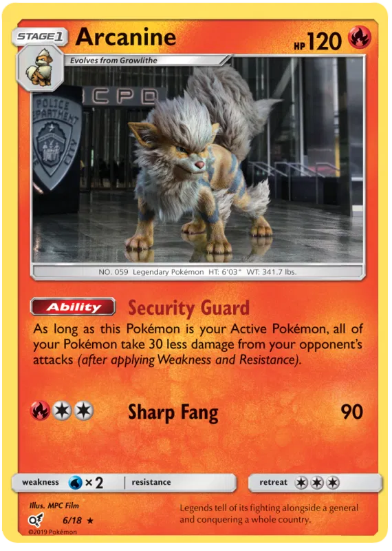 Arcanine 6/18 Sun & Moon: Detective Pikachu HOLO