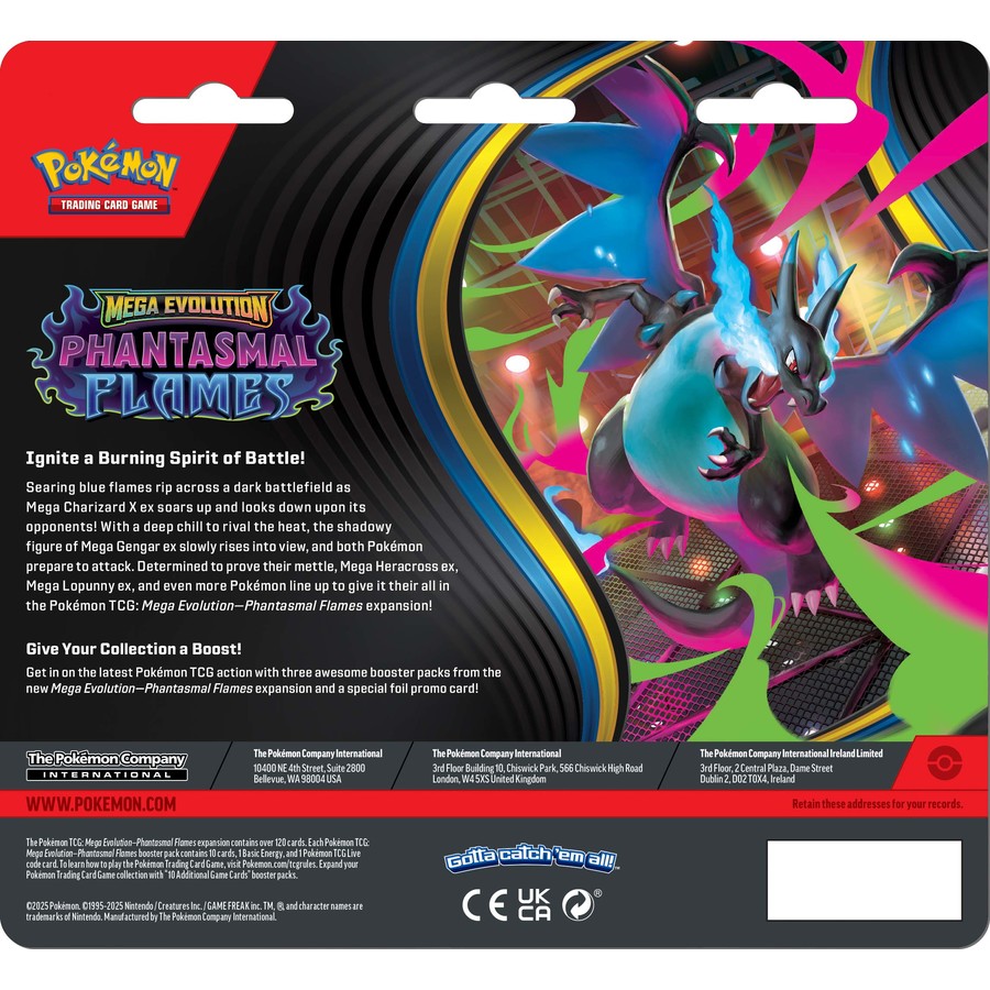 Pokémon TCG: Mega Evolutions 2 Phantasmal Three Booster Blister Pack (Pre Order)