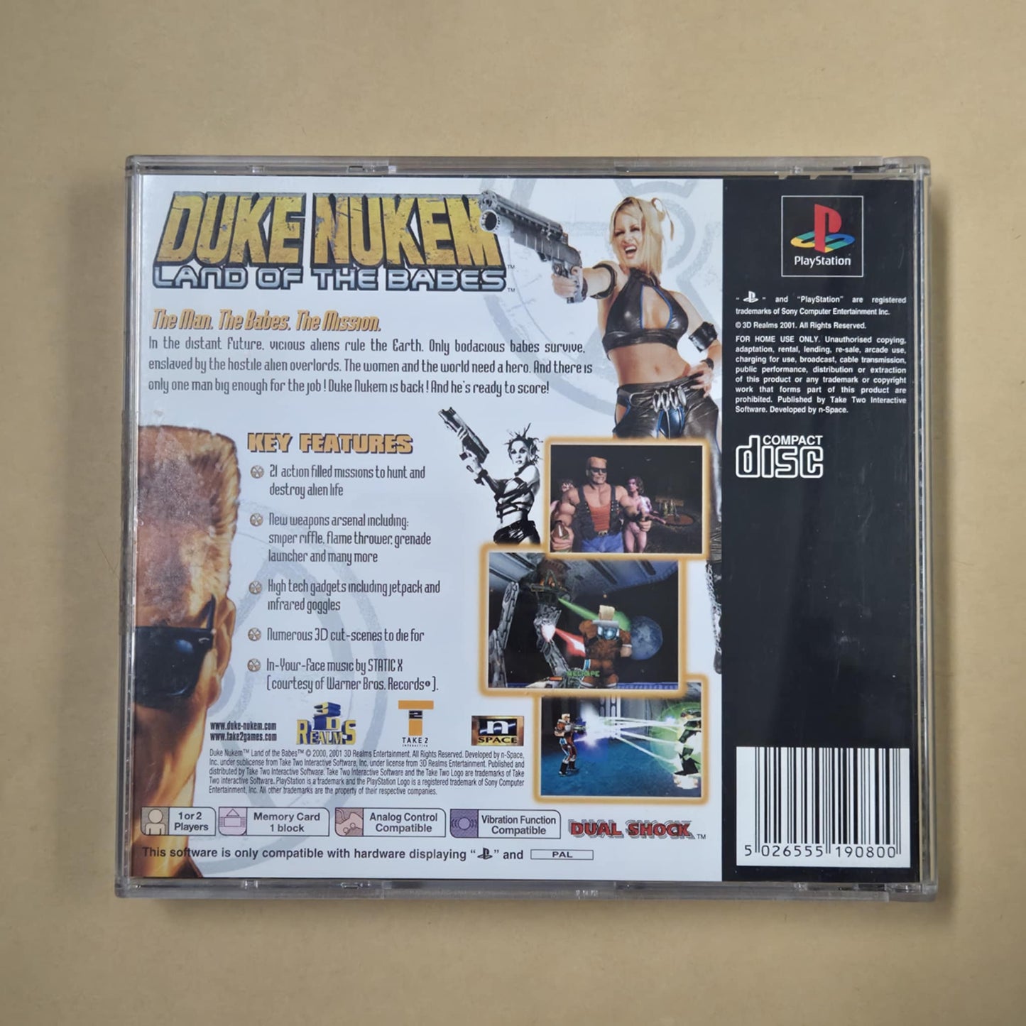 Duke Nukem: Land of the Babes - Sony Playstation 1 - PS1 Game Complete - PAL