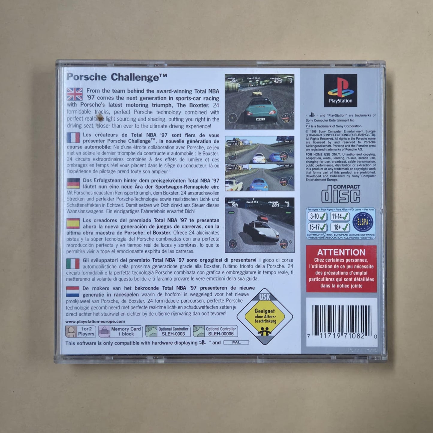Porsche Challenge Sony Playstation PS1 PAL