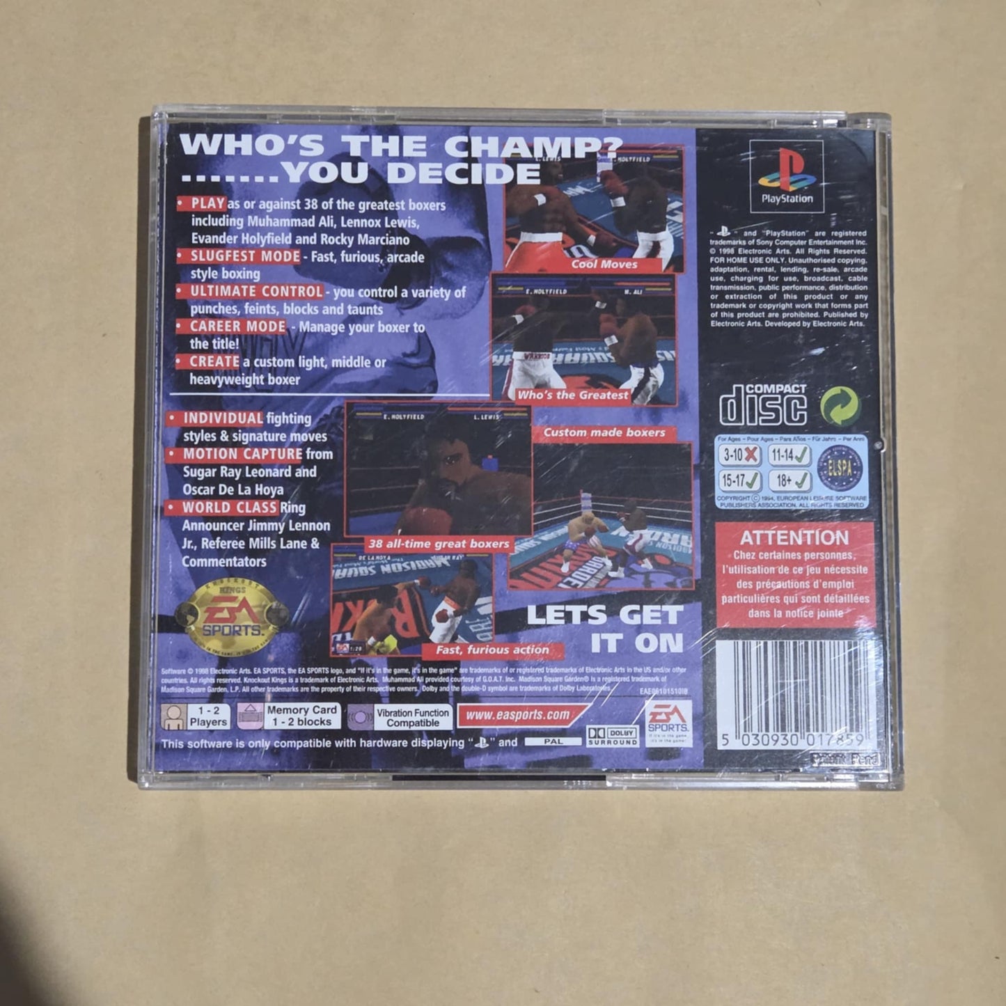Knockout Kings 99 Playstation 1 PS1 Pal Complete