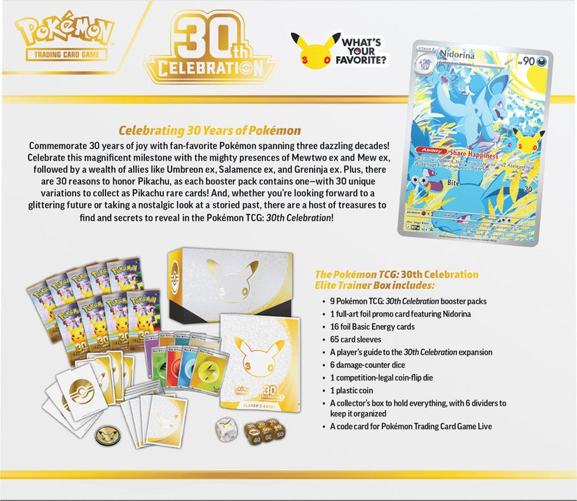 Pokemon TCG 30th Celebration Elite Trainer Box (PRE ORDER)