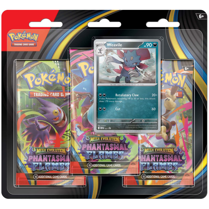 Pokémon TCG: Mega Evolutions 2 Phantasmal Three Booster Blister Pack (Pre Order)