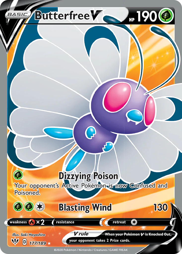 Butterfree V (177/189) [Sword & Shield: Darkness Ablaze] Title: Near Mint Holofoil