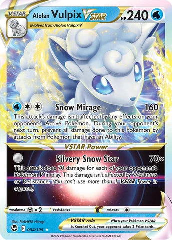 Alolan Vulpix VSTAR 034/195 Silver Tempest