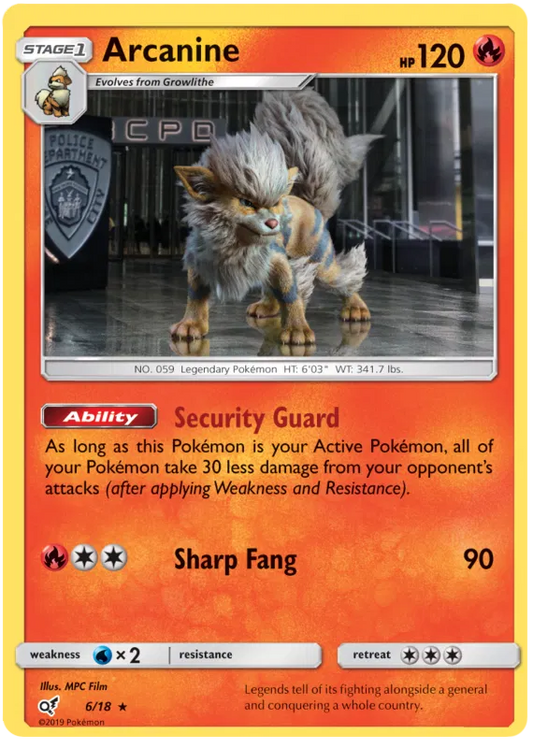 Arcanine 6/18 Sun & Moon: Detective Pikachu HOLO
