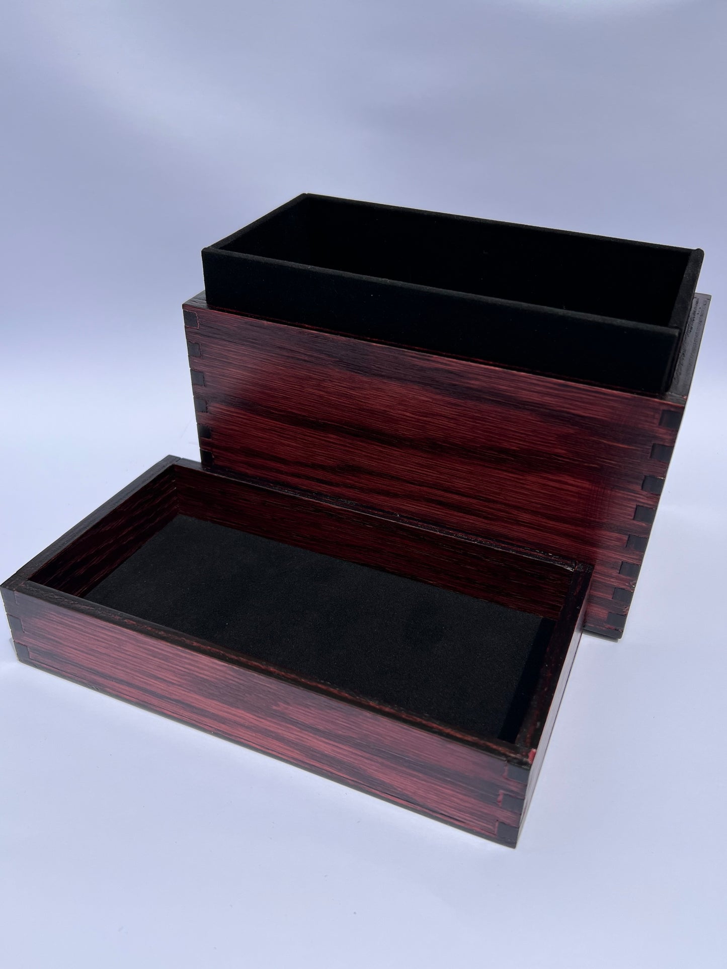 Wooden Trading Card Storage Box - BLACK OR MAHOGANY