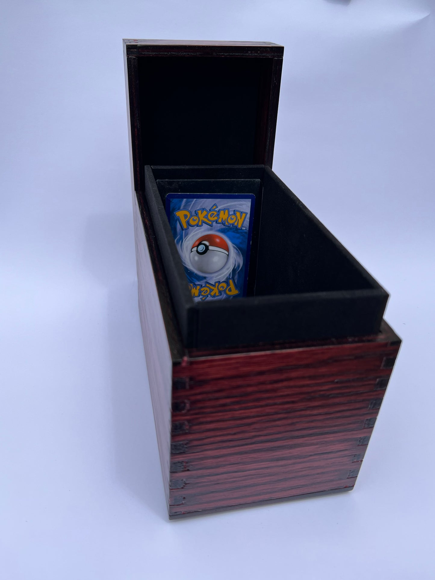 Wooden Trading Card Storage Box - BLACK OR MAHOGANY