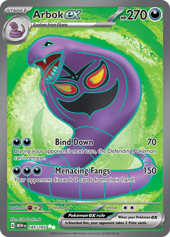 Arbok ex 185/165 Pokemon 151