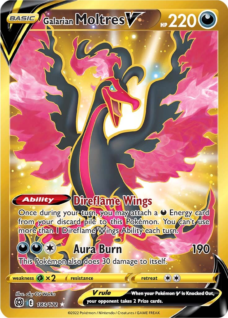 Galarian Moltres V (183/172) Sword & Shield: Brilliant Stars