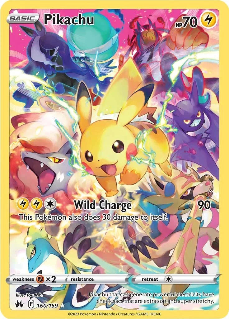Pikachu 160/159 Secret Sword & Shield: Crown Zenith - NM