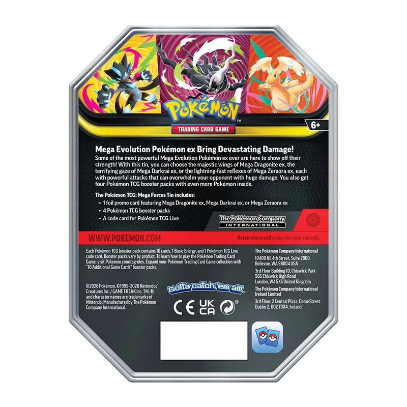 Pokemon TCG Mega Forces Tin (Assorted) (PREORDER)