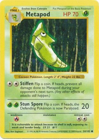 Metapod (54/102) [Base Set Unlimited]