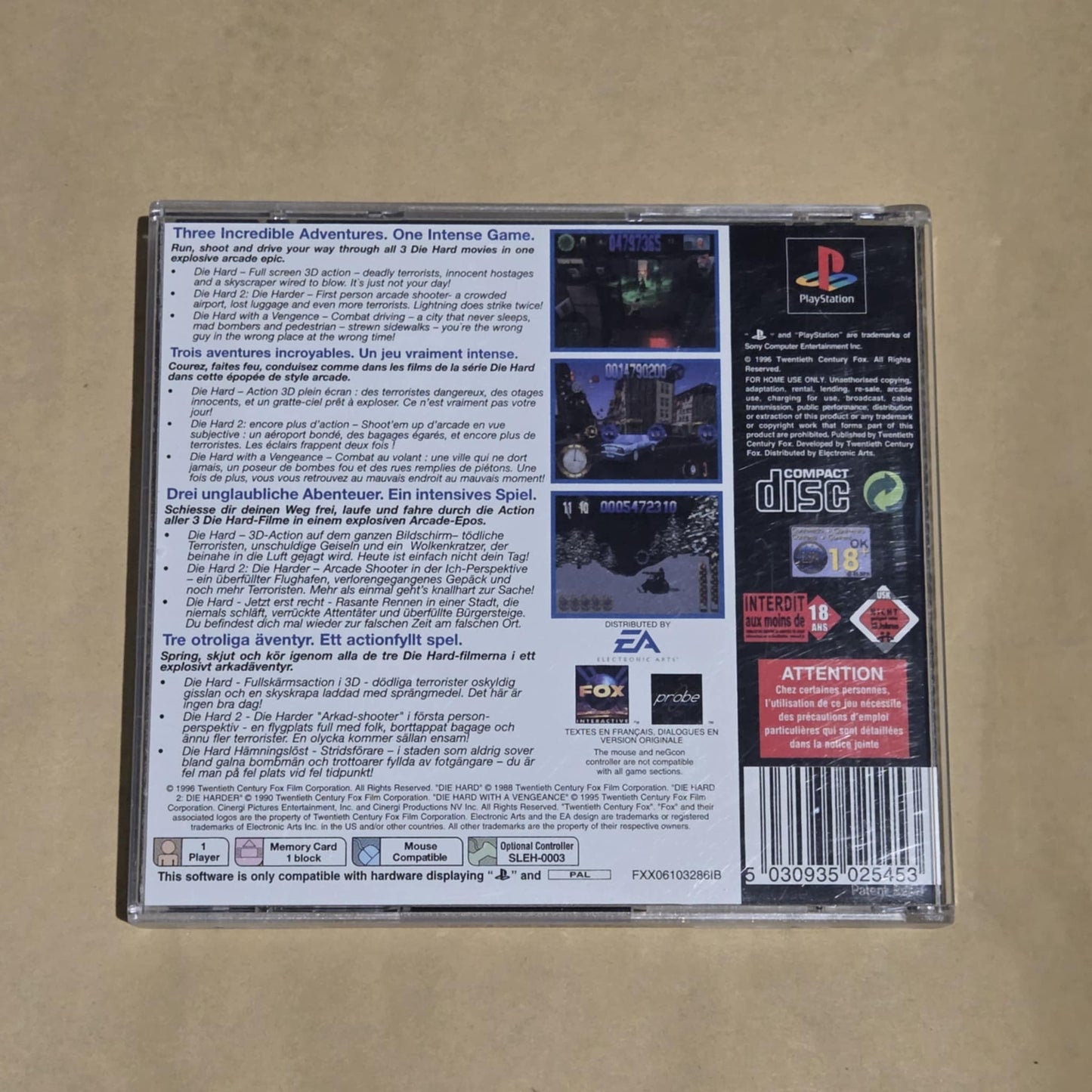 Die Hard Trilogy Playstation PS1 PAL Complete