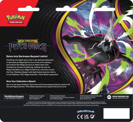 Pokémon TCG: Mega Evolution Pitch Black Three-Booster Blister [PRE ORDER]