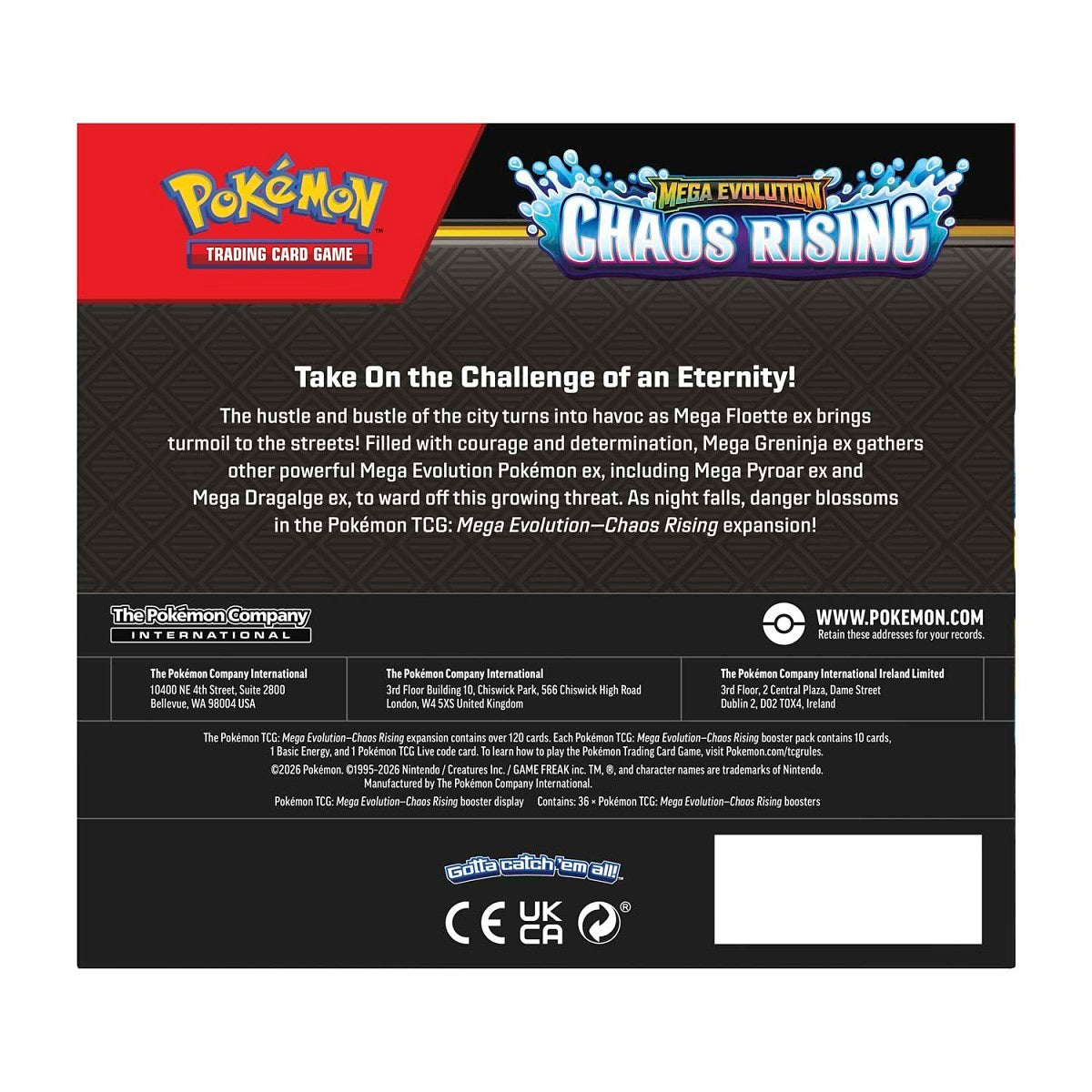 Pokémon TCG: Mega Evolution-Chaos Rising Booster Display Box (36 Packs) (PRE ORDER)