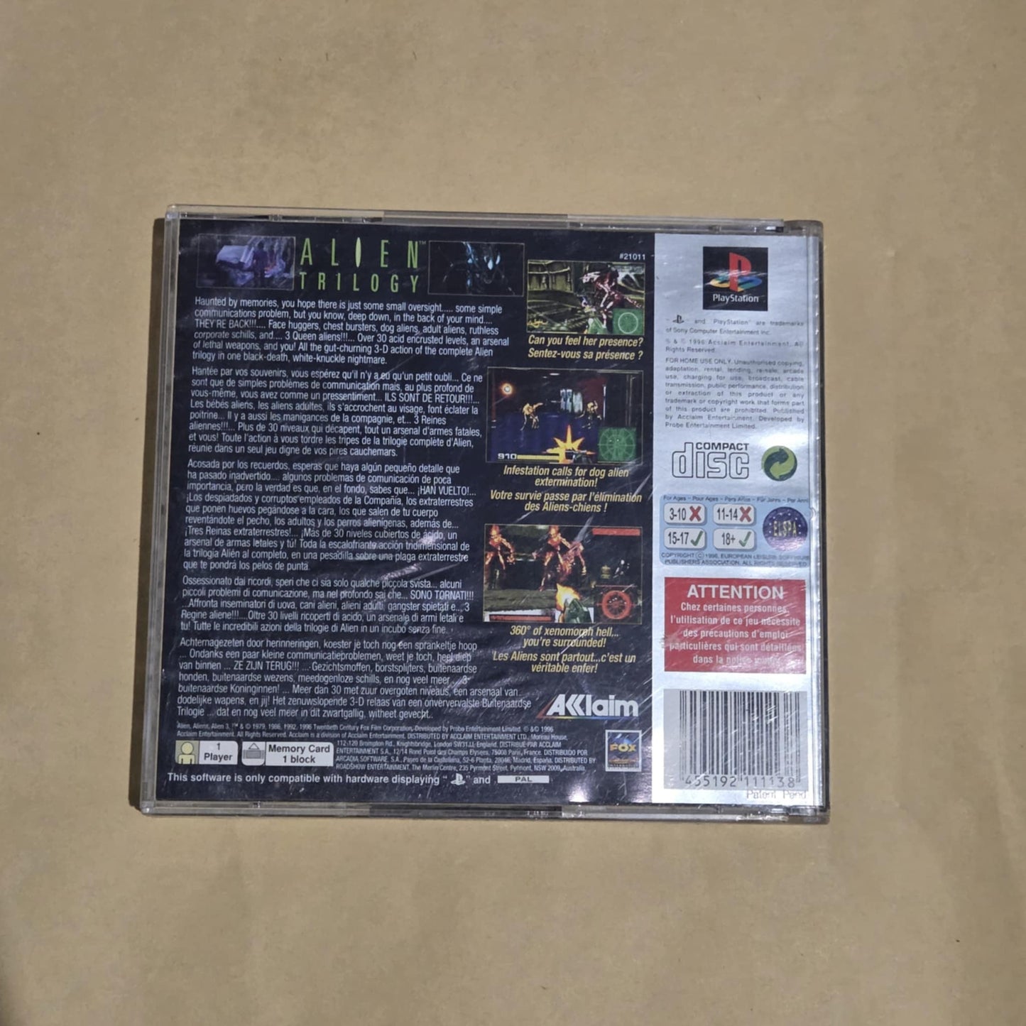 Alien Trilogy - Sony Playstation 1 / PS1 Game Complete