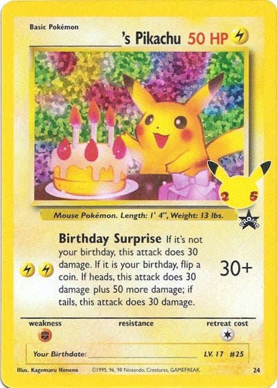 Birthday Pikachu Classic Collection 24/53 Celebrations