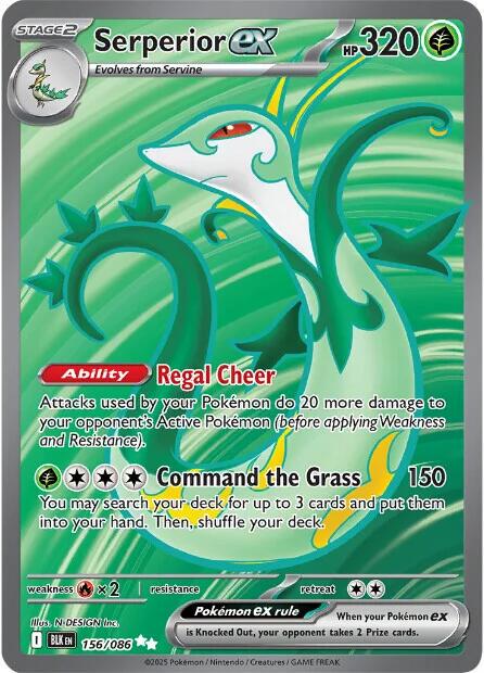 Serperior ex - 156/086 - Ultra Rare - Black Bolt BLK - NM/M - Pokemon Card