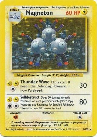 Magneton - 9/102 - Holo Base Set Pokemon TCG