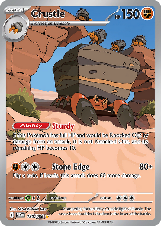 Pokemon TCG Crustle Black Bolt 130/086 Illustration Rare NM