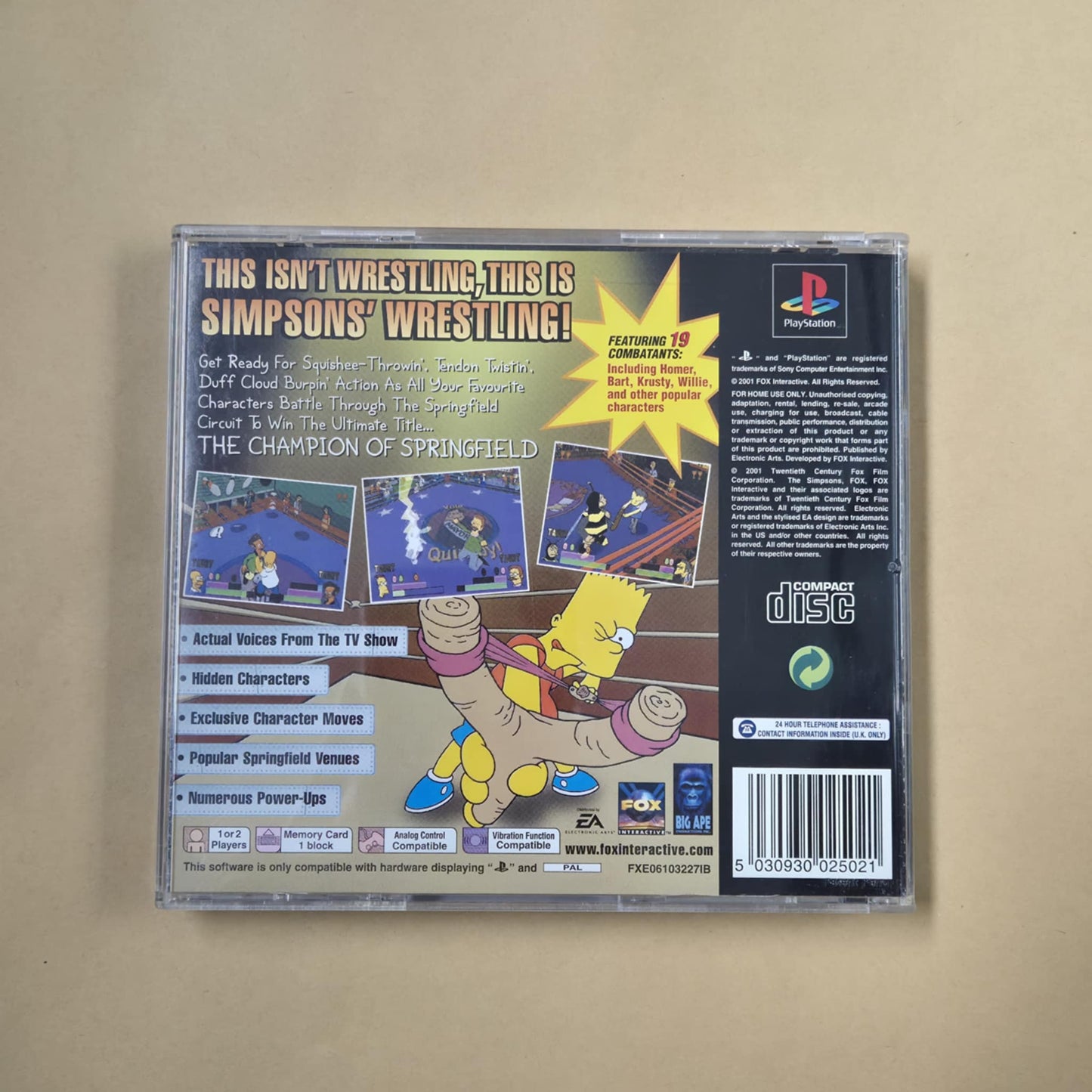 The Simpsons Wrestling - PlayStation One. PS1 - AUS - PAL
